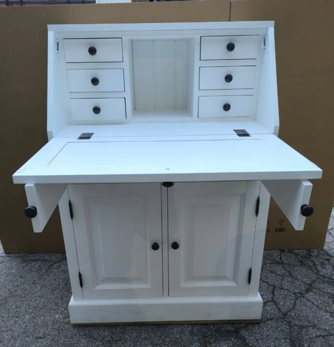 Country house style secretary chest of drawers white H. 110 cm - country house style furniture