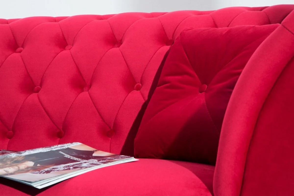 Chesterfield Sofa in Rot 225 x 90 x H. 79 cm - Designer Chesterfield Sofa