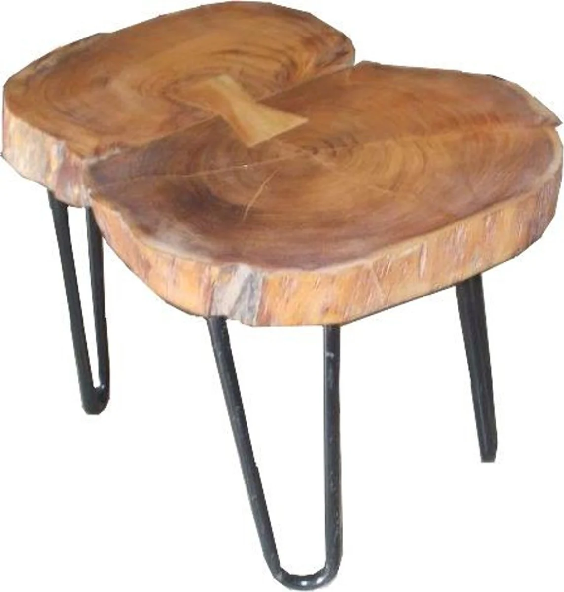 Side table acacia wood / iron 55 - 70 cm - Industrial furniture stool table
