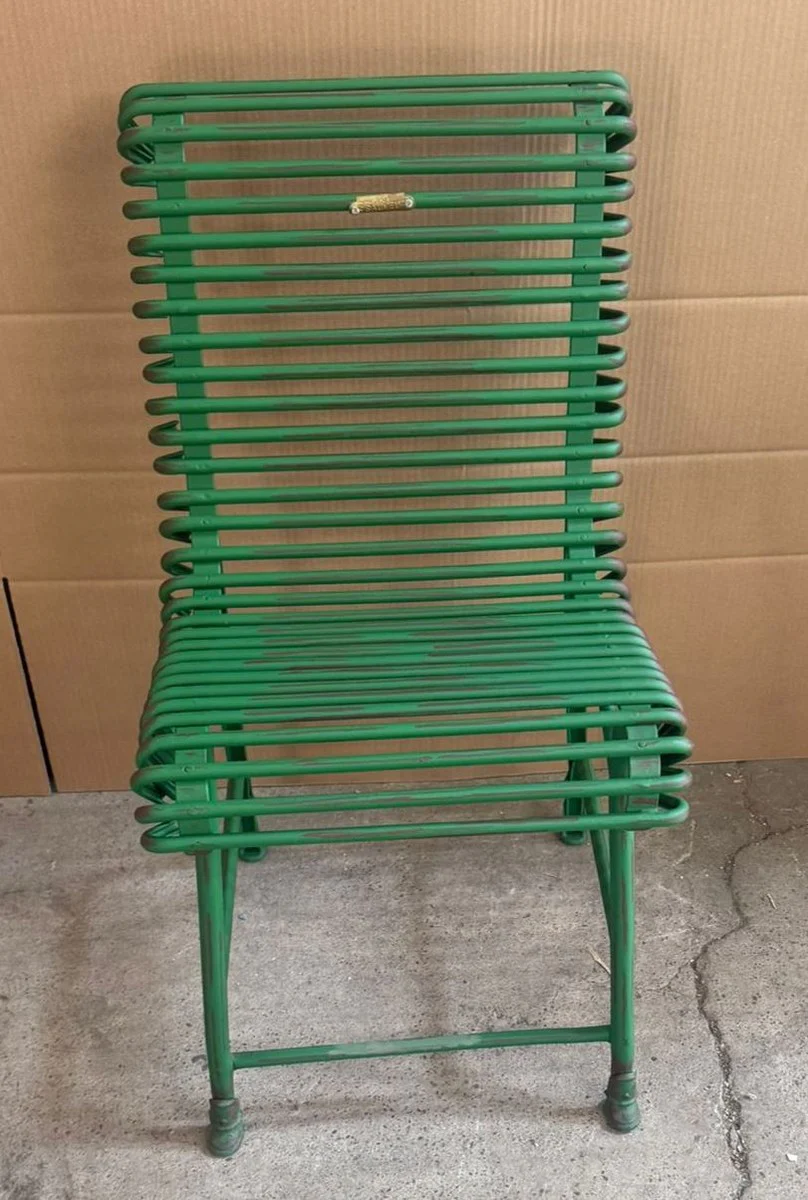 Art Nouveau wrought iron garden chair antique green - Baroque & Art Nouveau garden furniture