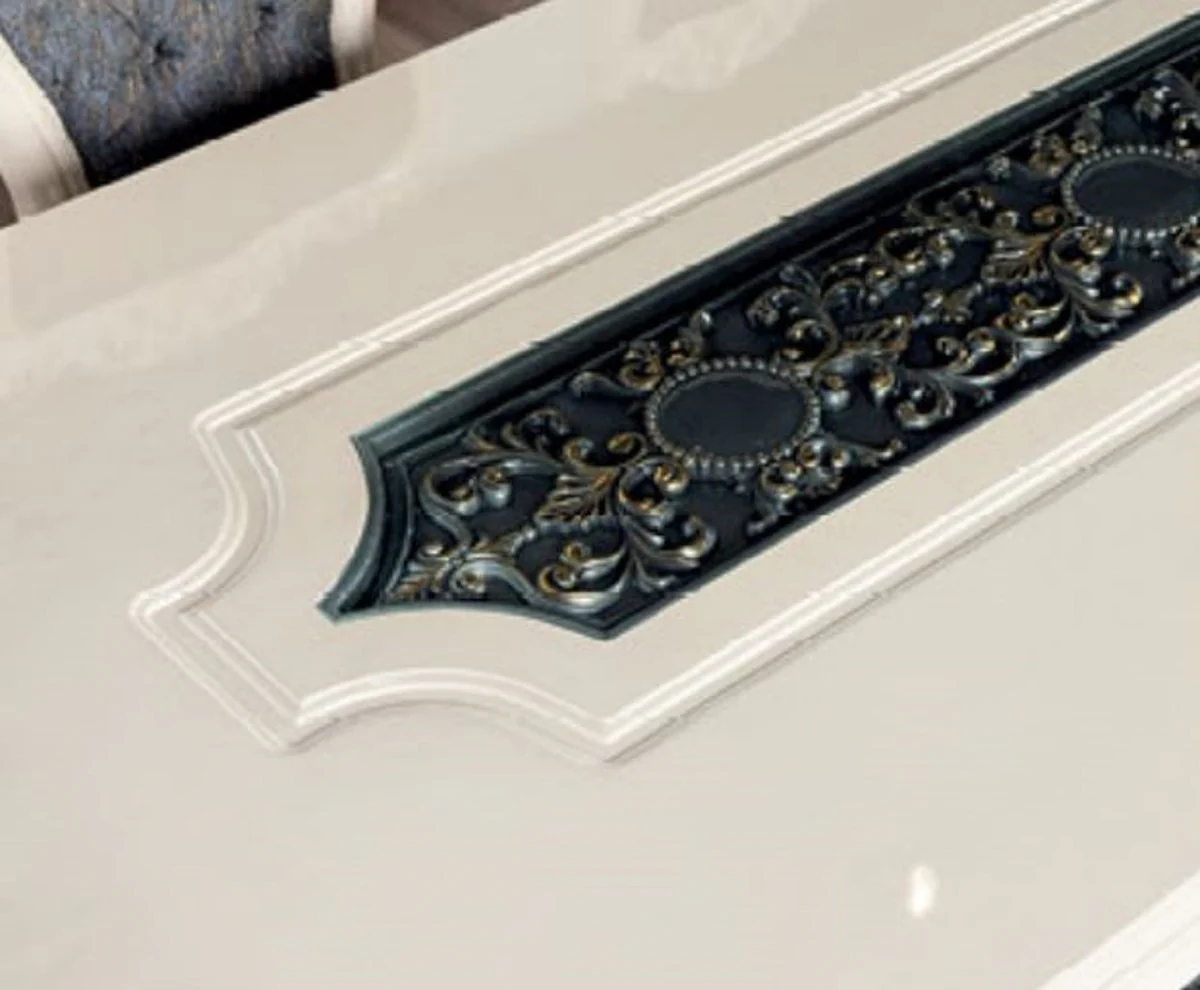 Luxury Baroque Dining Room Set Blue / White / Bronze / Gold - 1 Baroque Dining Table & 6 Baroque Dining Room Chairs - Baroque Dining Room Furniture - Luxury Furniture in Baroque Style - Noble & Magnificent