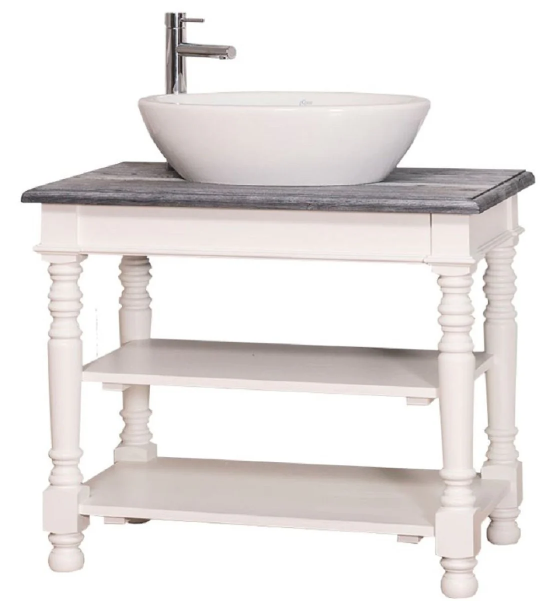 Country house style washbasin white / gray 90 x 54 x H. 74 cm - bathroom furniture in country house style