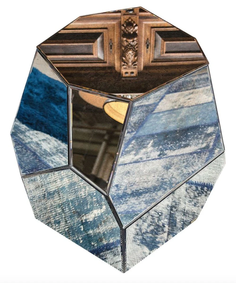 Designer side table with antique mirror glass 65 x 50 x H. 60 cm - Designer Collection