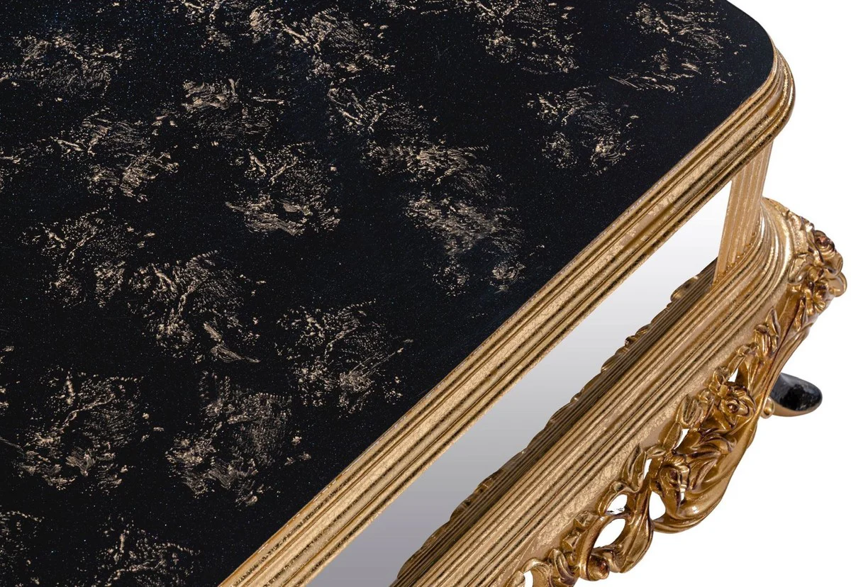 Luxury baroque coffee table black / gold - solid wood living room table in baroque style - baroque style living room furniture - baroque furniture - baroque furnishings - luxury furniture in baroque style