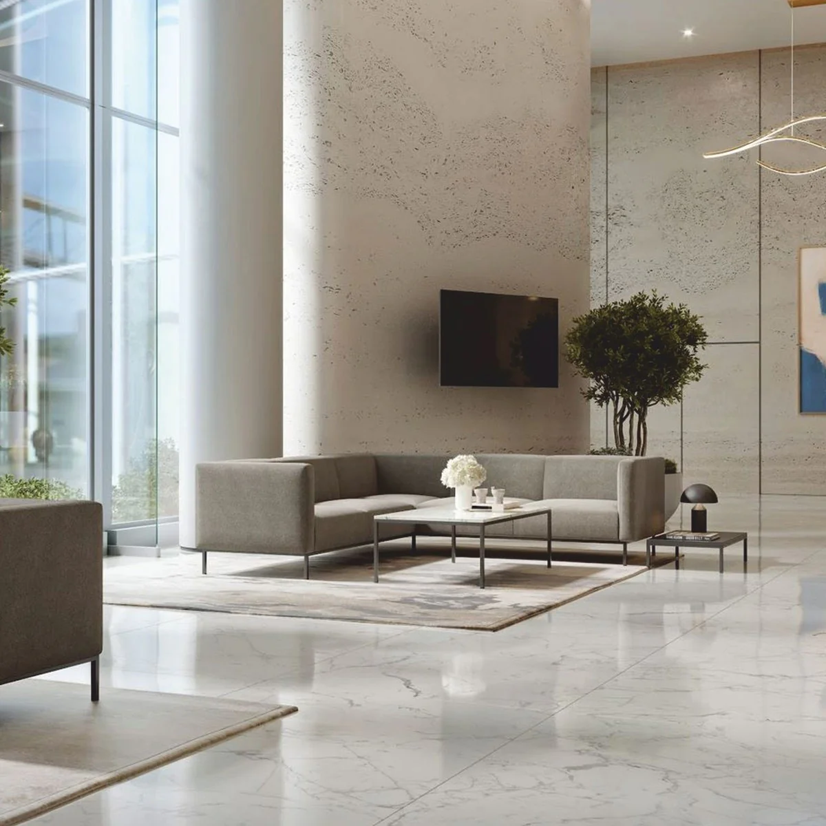 Luxury coffee table with marble top white / black 120 cm - luxury furniture