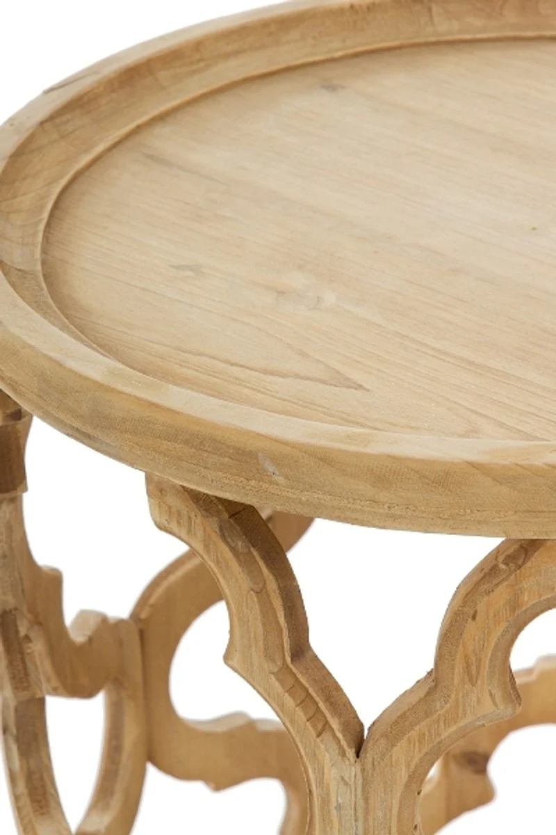 Designer side table natural colors Ø 40 x H. 54 cm - Modern round wooden table