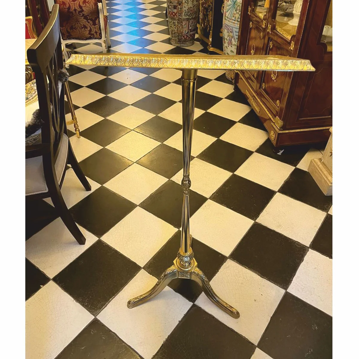 Luxury Baroque brass music stand H. 120 cm - Made in Italy