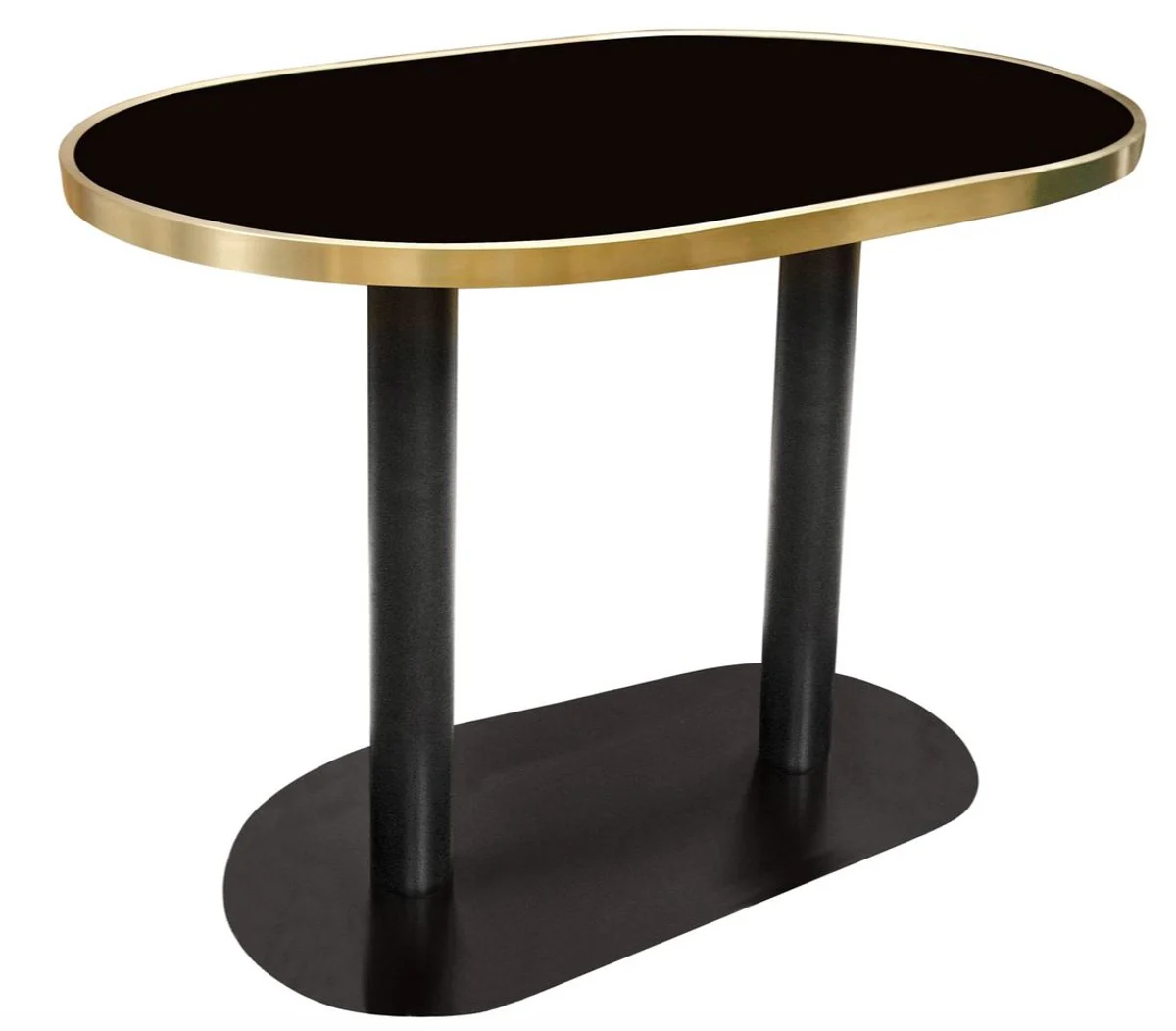 Luxury dining table black / gold 110 x 70 x H. 76 cm - designer dining room furniture