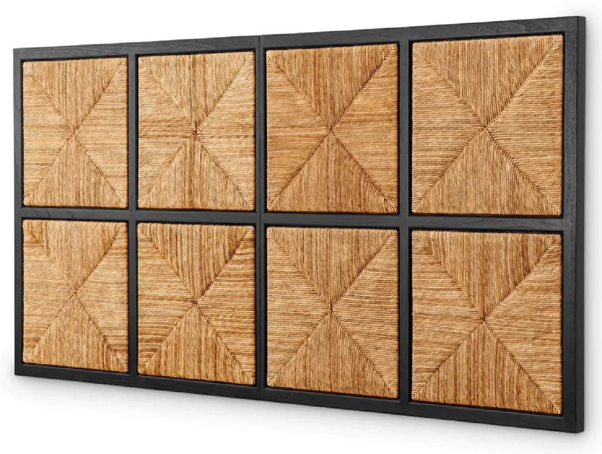 Luxury bed headboard natural / black 290 cm - luxury bedroom furniture