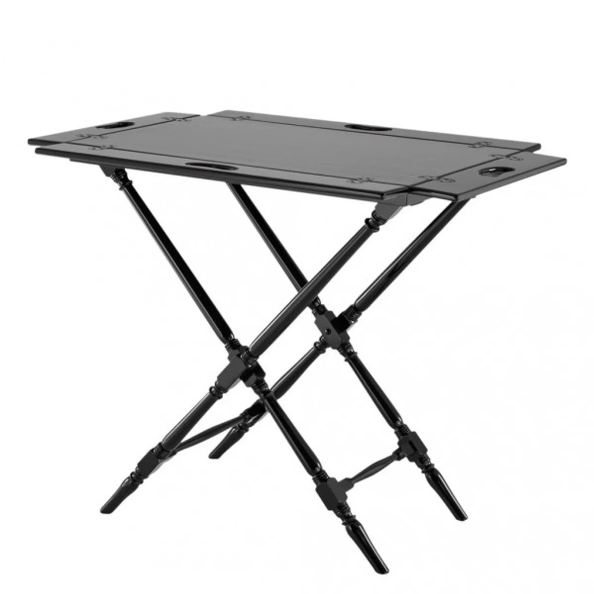 Luxury bar table black with removable folding tray black high gloss - neoclassical - hotel restaurant furniture