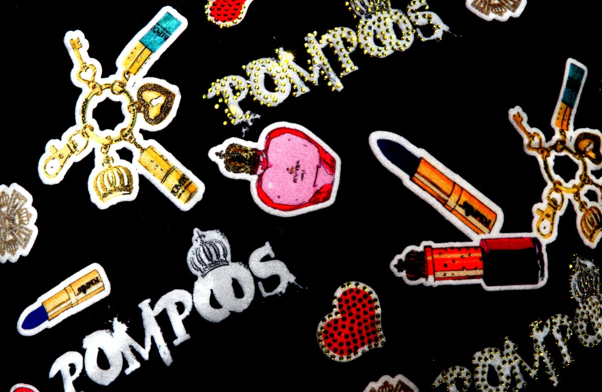 Harald Glööckler Designer Decorative Cushion Pompöös by Lipstick with Glitter Stones - Art Collection -