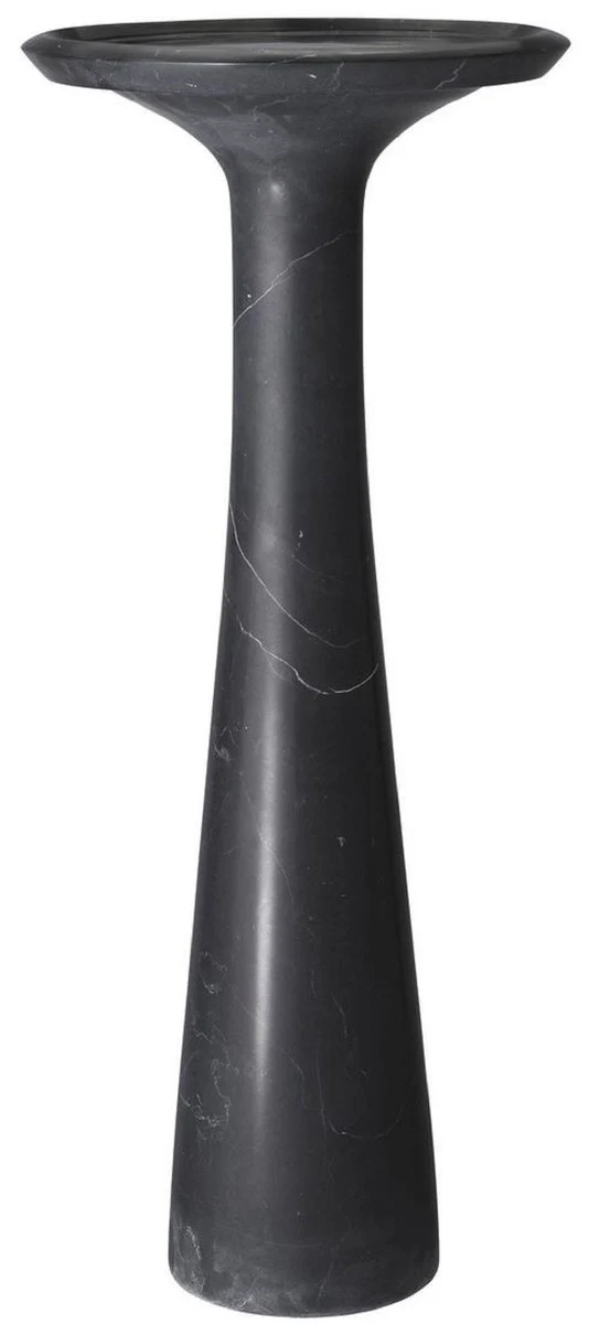 Luxury side table black Ø 30 x H. 71.5 cm - Round side table made of high-quality marble - Luxury living room furniture