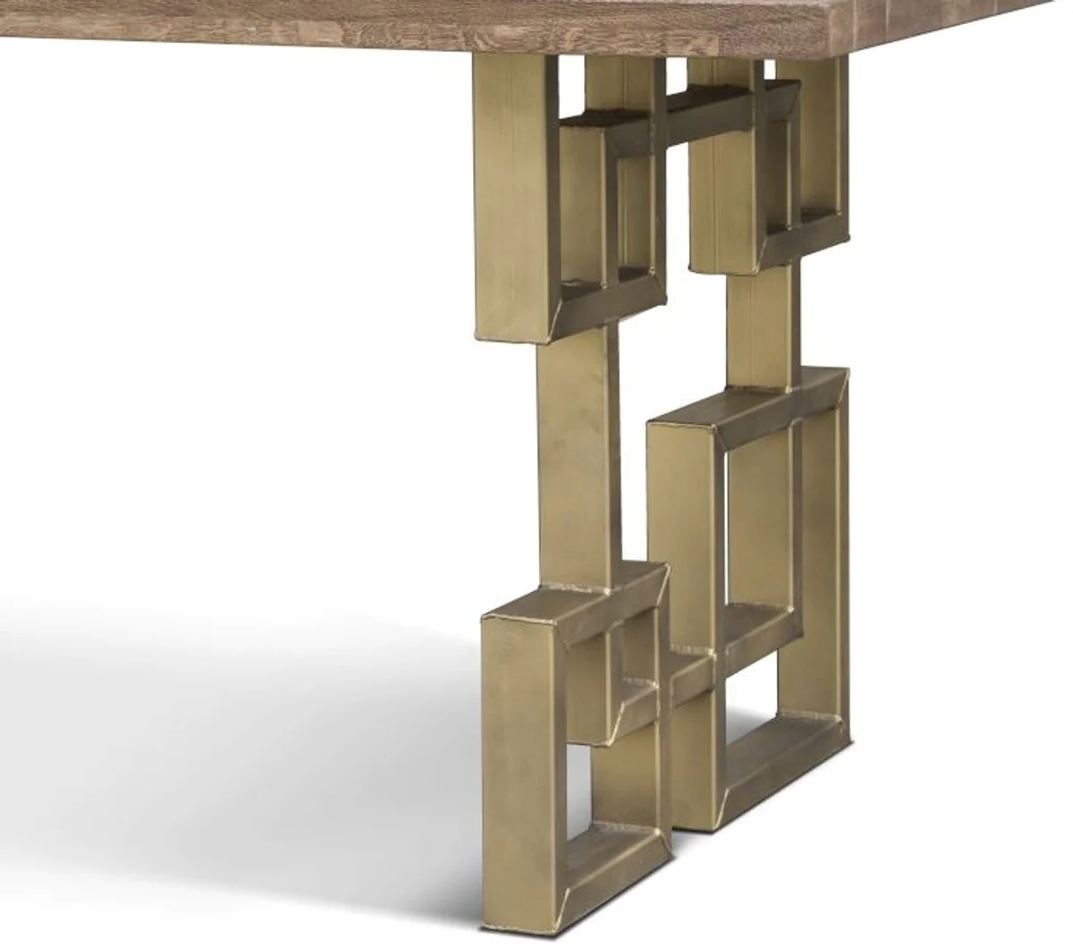 Designer solid wood dining table with rustic oak table top and steel legs - Various colors & sizes - Dining room table