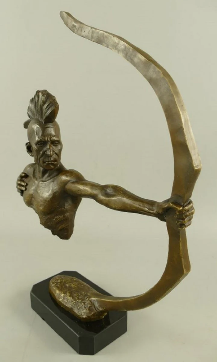 Luxury bronze decorative sculpture Indian with bow bronze / black H. 42 cm