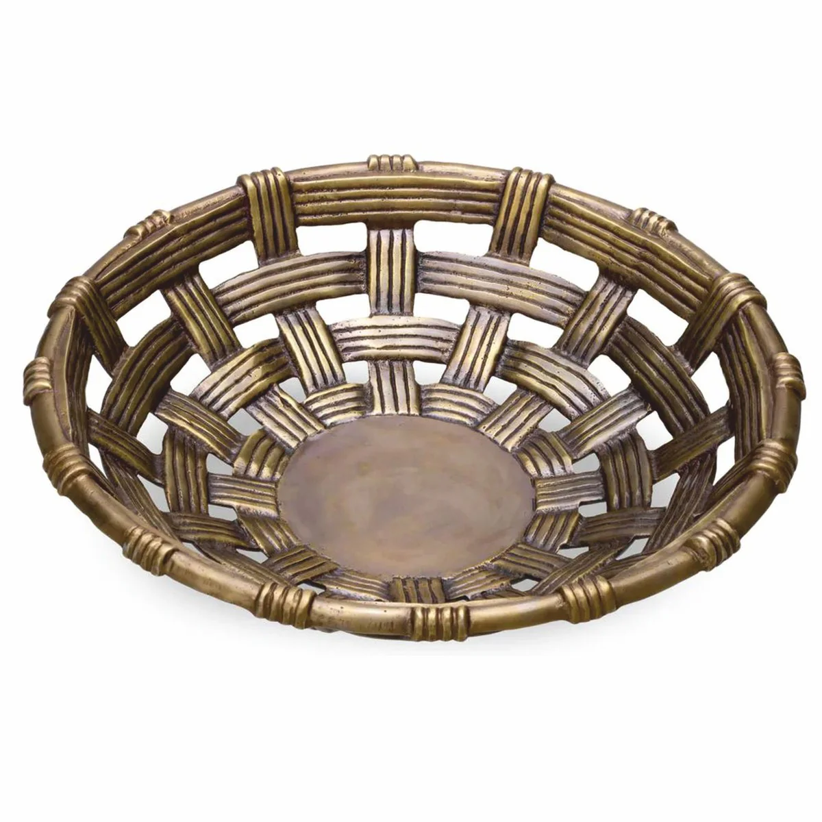 Luxury decorative aluminum bowl vintage brass 34.5 cm - decorative accessories