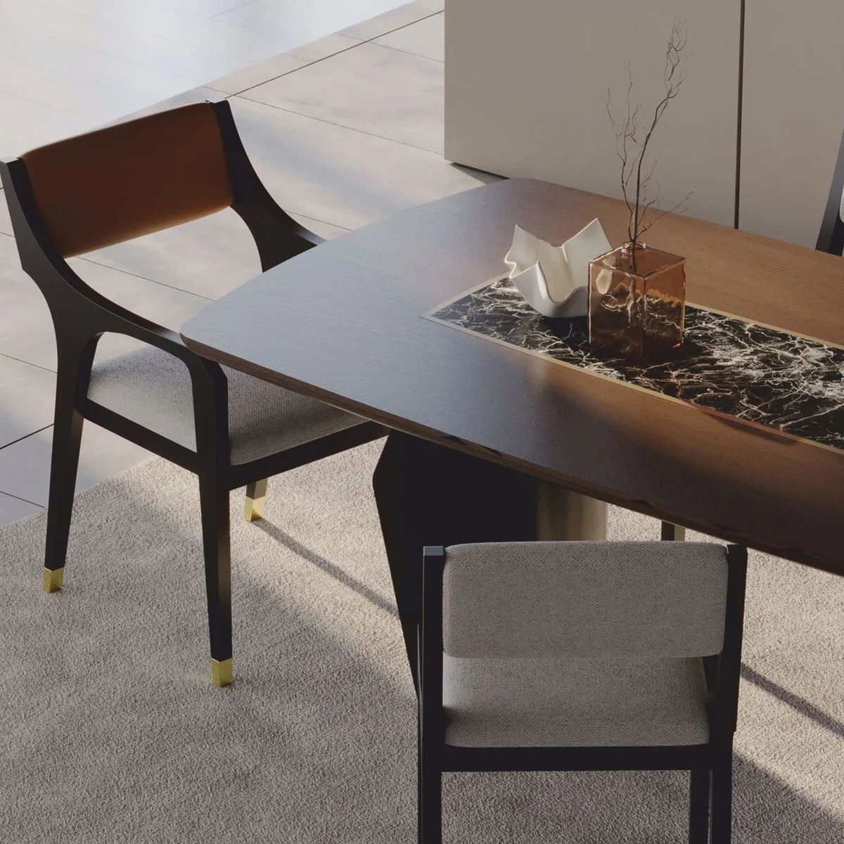 Luxury Dining Room Set - 1 Dining Table and 6 Dining Chairs - Hotel & Dining Room Furniture