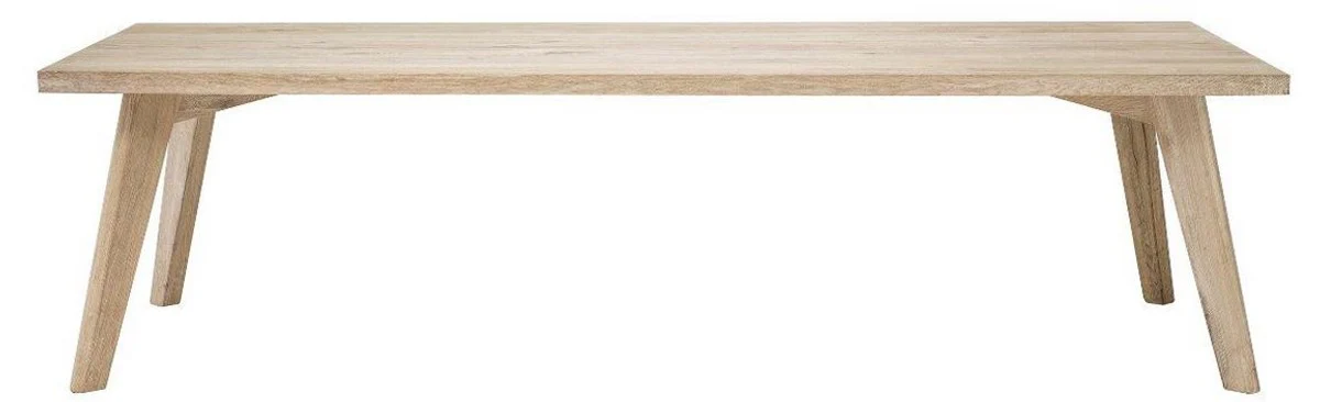 Luxury solid wood dining table natural colors 280 x 110.5 x H. 76 cm - Rectangular oak wood kitchen table - Solid wood dining room furniture - Luxury quality