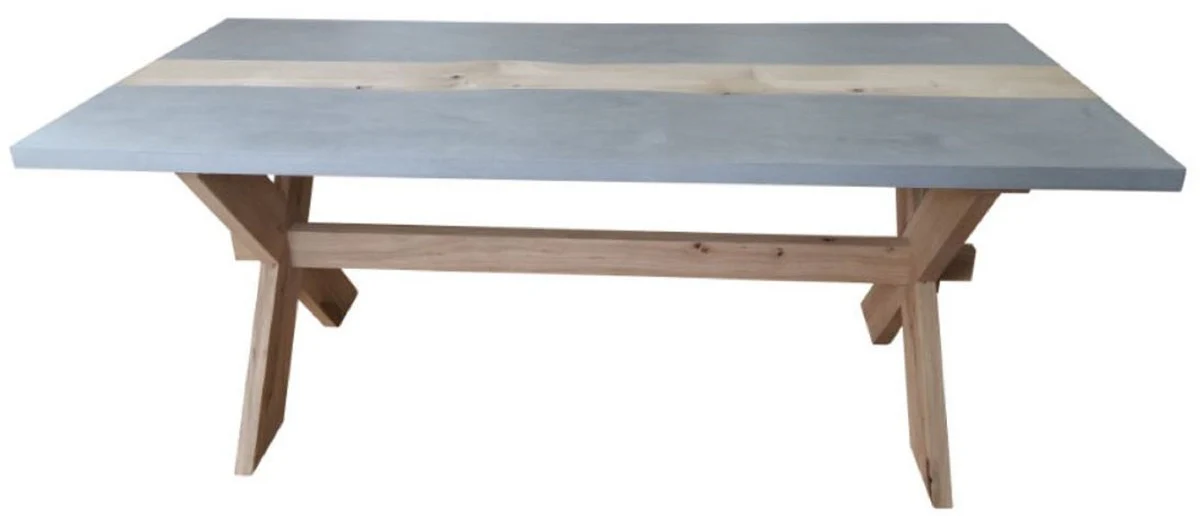 Country house style dining table gray / natural colors 240 x 100 x H. 78 cm - country house style kitchen table - country house style garden table - country house style dining room & garden furniture